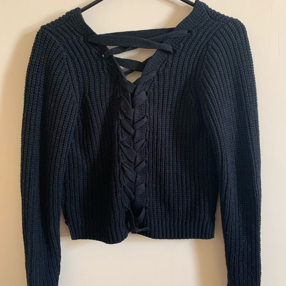 Braided-Back Sweater